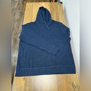 Faherty Slub Hoodie Adult XL Blue Pullover Preppy Cotton Casual Outdoor Mens